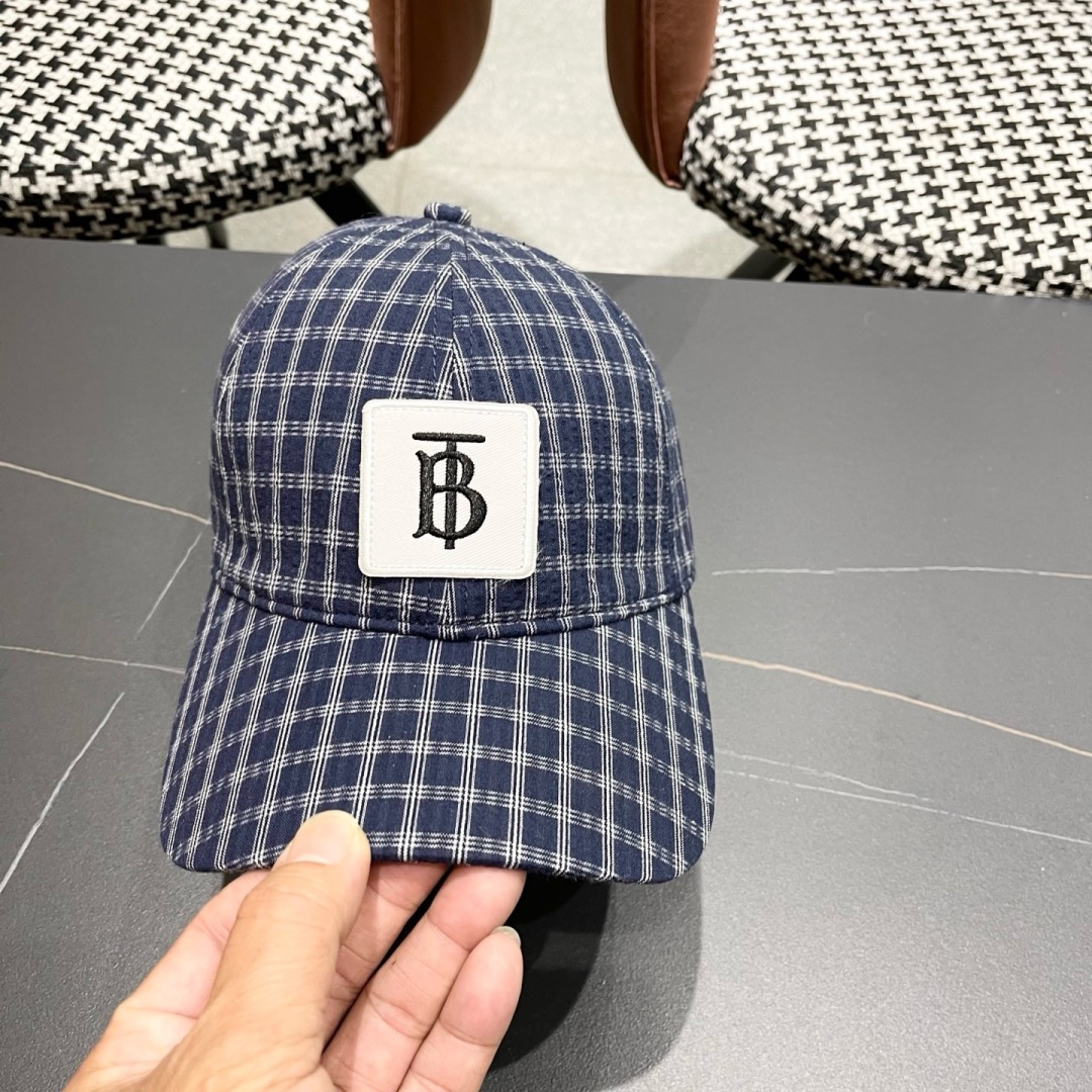 【巴宝莉BURBERRY】男女同款英伦风经典格子棒球帽2025新款棉麻鸭舌帽遮阳透气品脸小