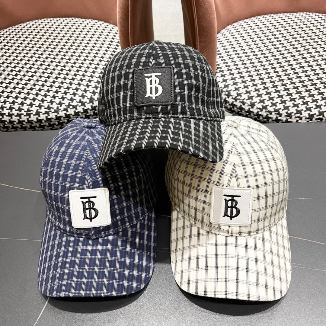 【巴宝莉BURBERRY】男女同款英伦风经典格子棒球帽2025新款棉麻鸭舌帽遮阳透气品脸小