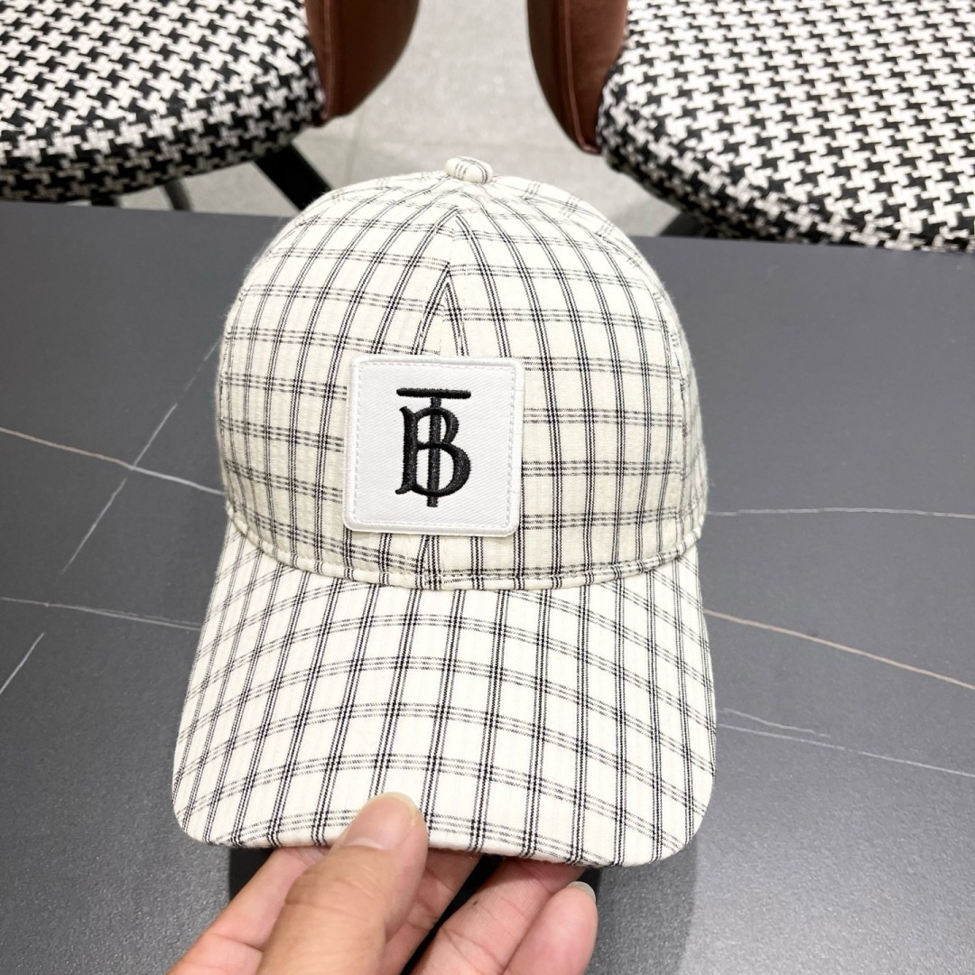 【巴宝莉BURBERRY】男女同款英伦风经典格子棒球帽2025新款棉麻鸭舌帽遮阳透气品脸小