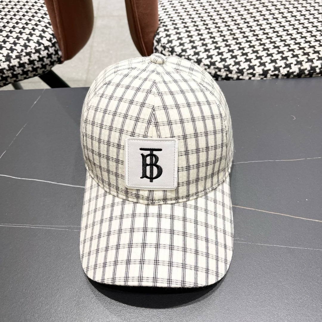 【巴宝莉BURBERRY】男女同款英伦风经典格子棒球帽2025新款棉麻鸭舌帽遮阳透气品脸小