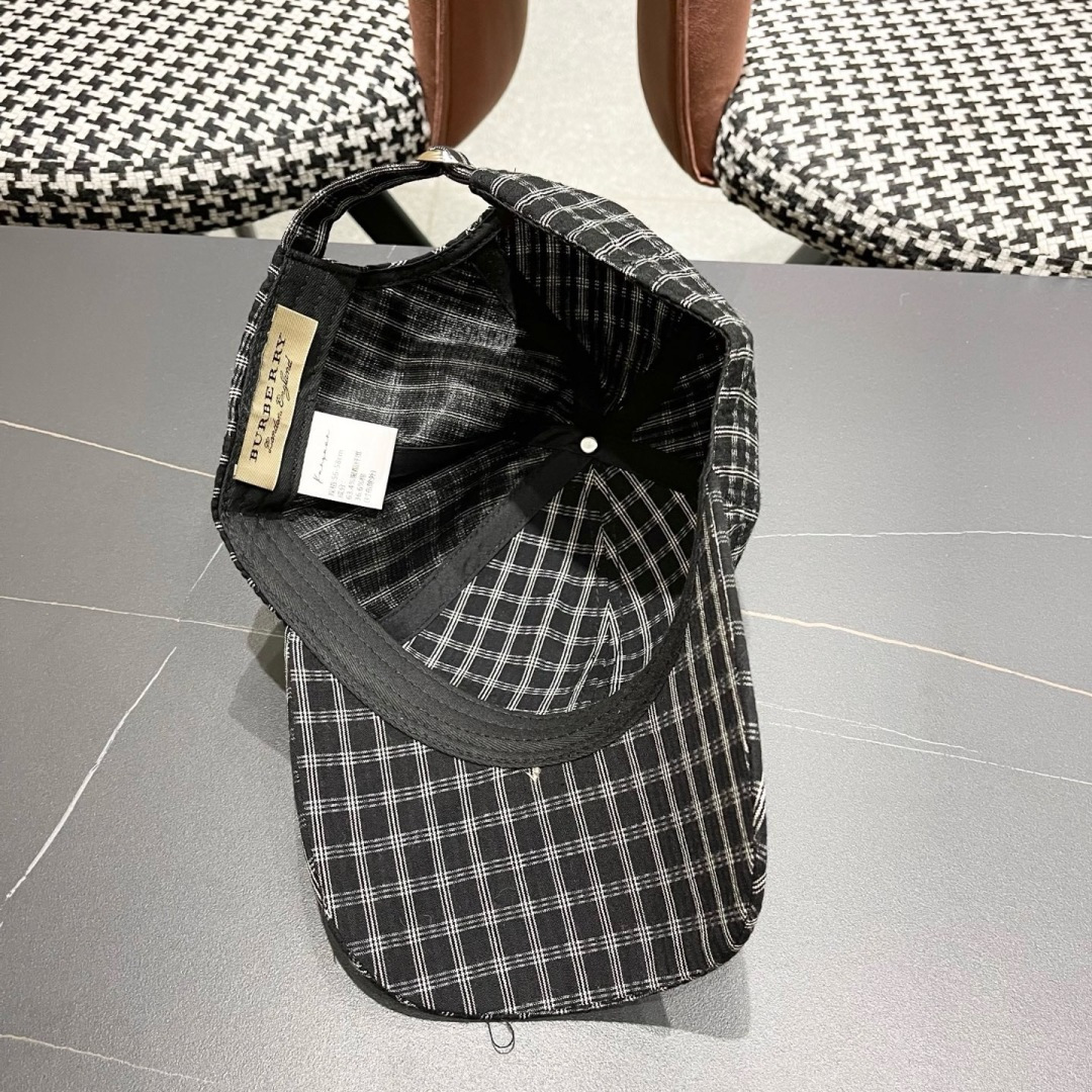 【巴宝莉BURBERRY】男女同款英伦风经典格子棒球帽2025新款棉麻鸭舌帽遮阳透气品脸小