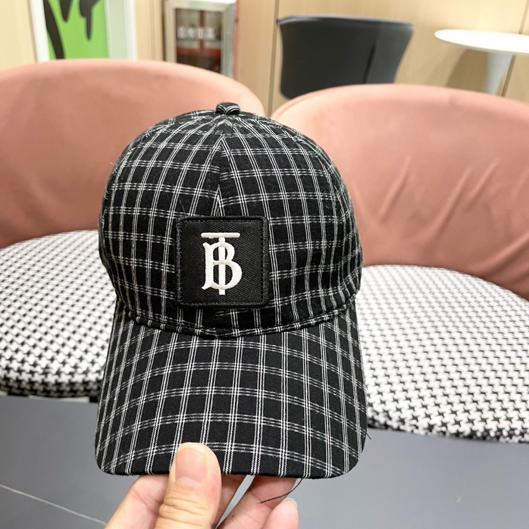 【巴宝莉BURBERRY】男女同款英伦风经典格子棒球帽2025新款棉麻鸭舌帽遮阳透气品脸小