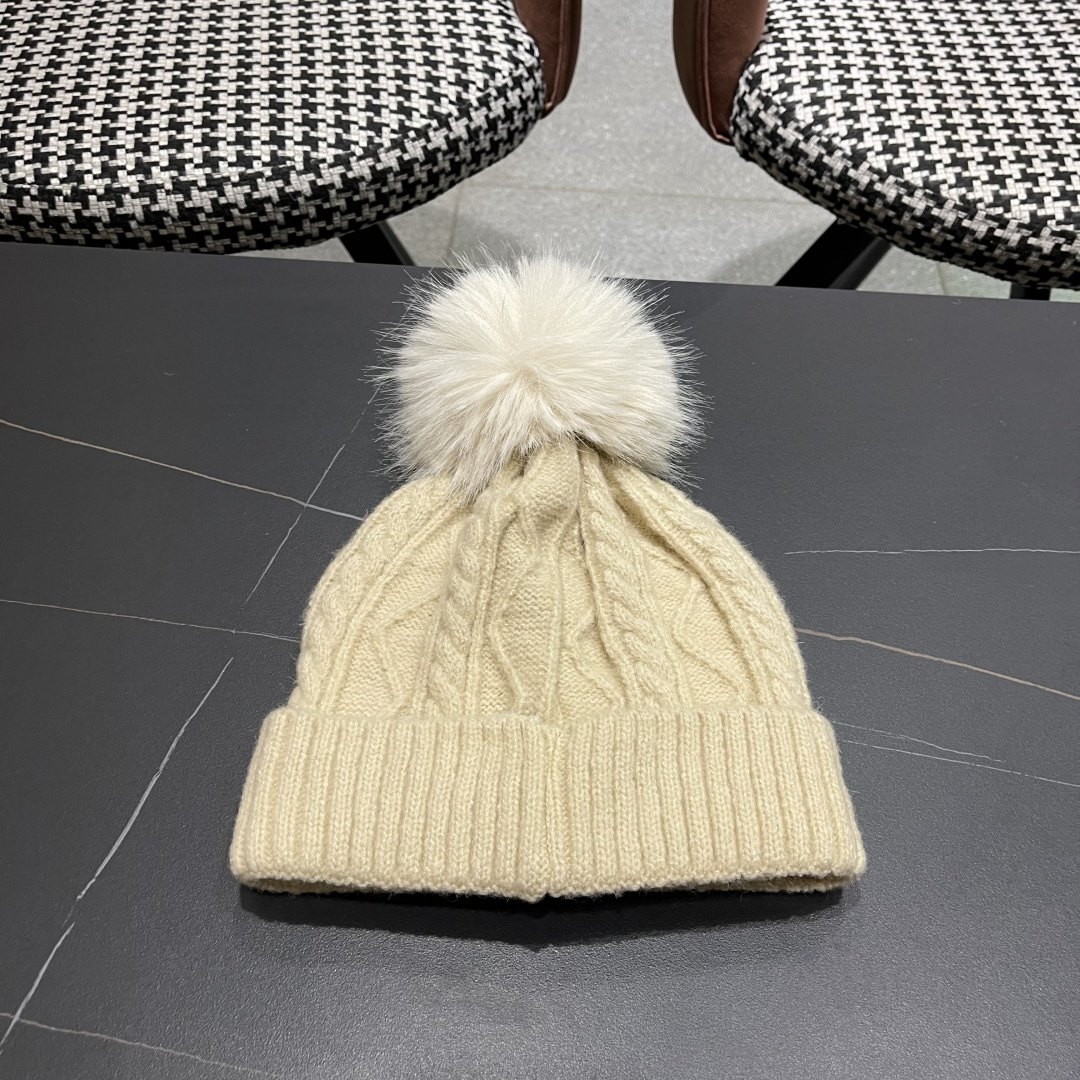 lv路易威登帽子2025女秋冬毛线帽韩版针织帽女士百搭毛球帽护耳冬季套头潮加厚帽