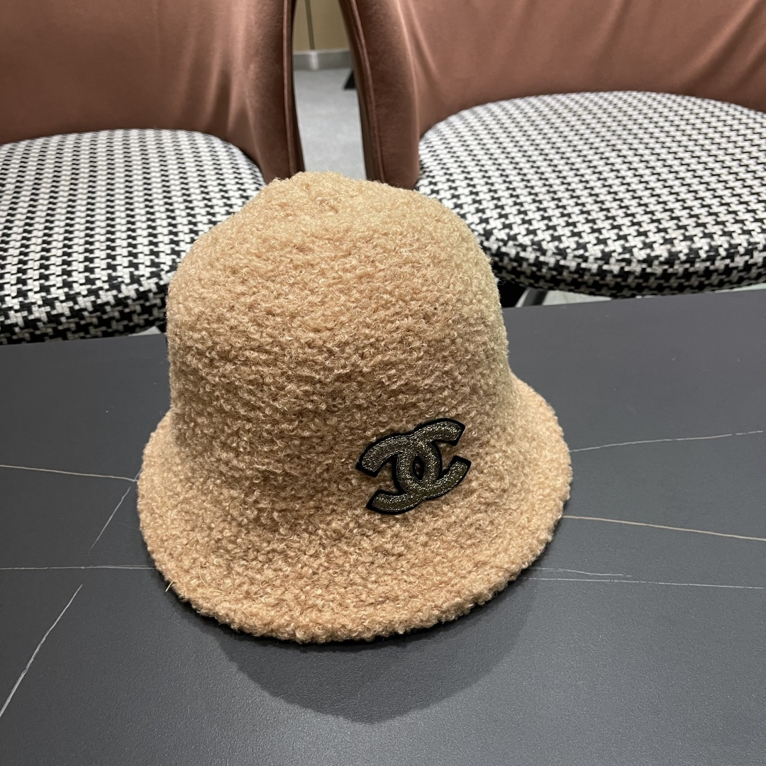 Chanel香奈儿 2025秋冬款渔夫帽毛绒保暖韩版盆帽潮