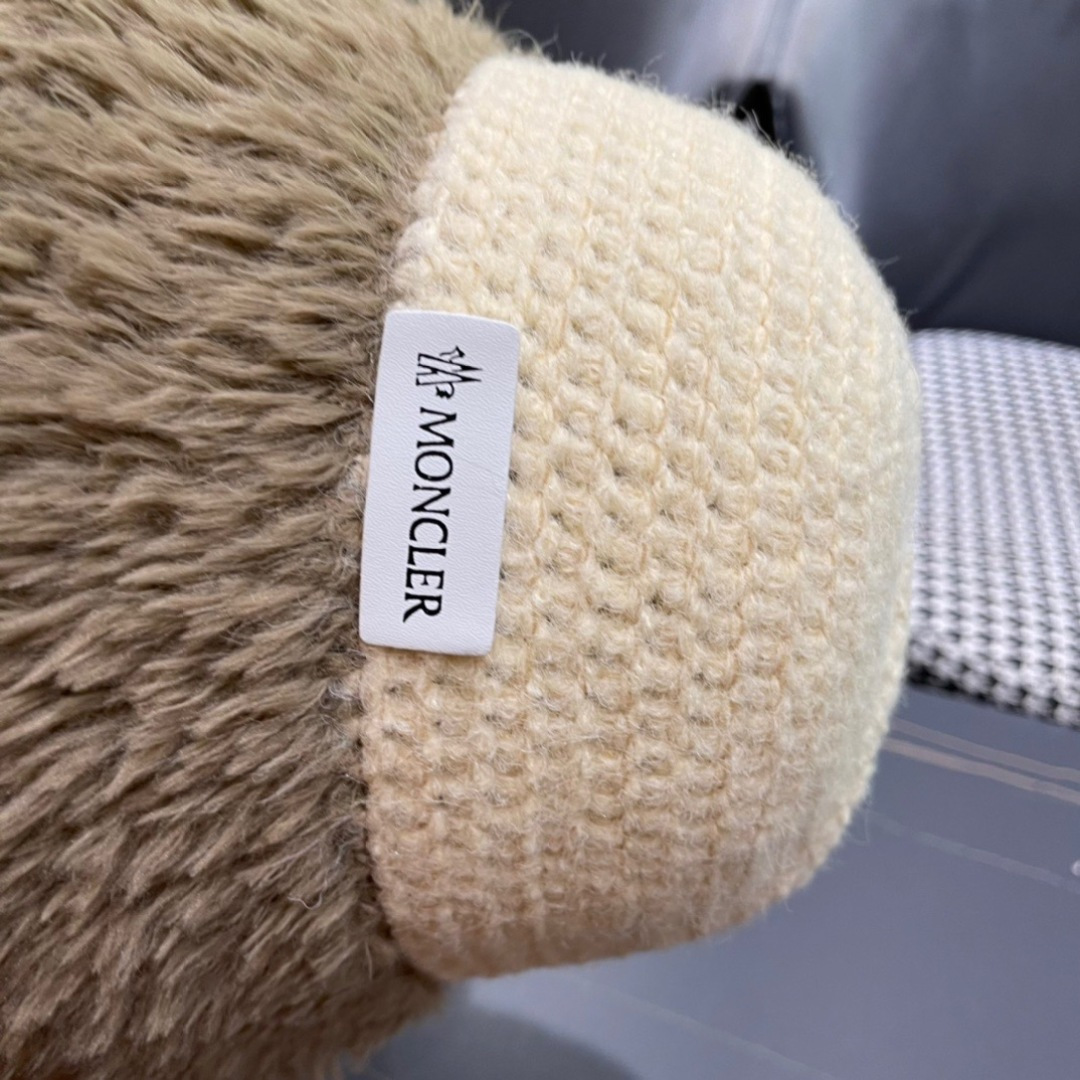蒙口moncler针织毛绒渔夫帽女秋冬季新款水桶帽日系显脸小帽子