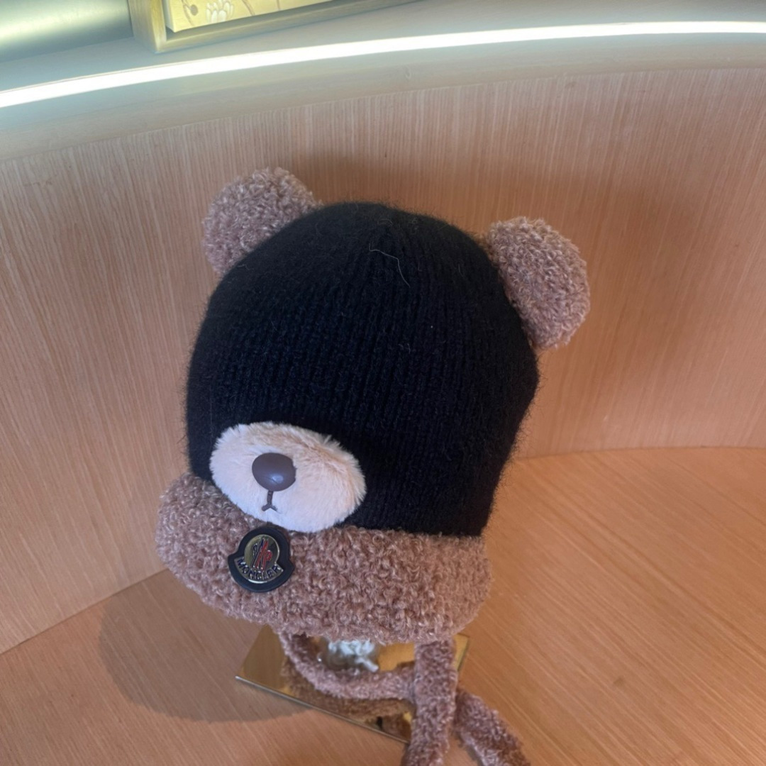 【MONCLER蒙口】针织帽子女2025冬加厚加绒保暖雷锋帽骑车防寒毛线帽潮