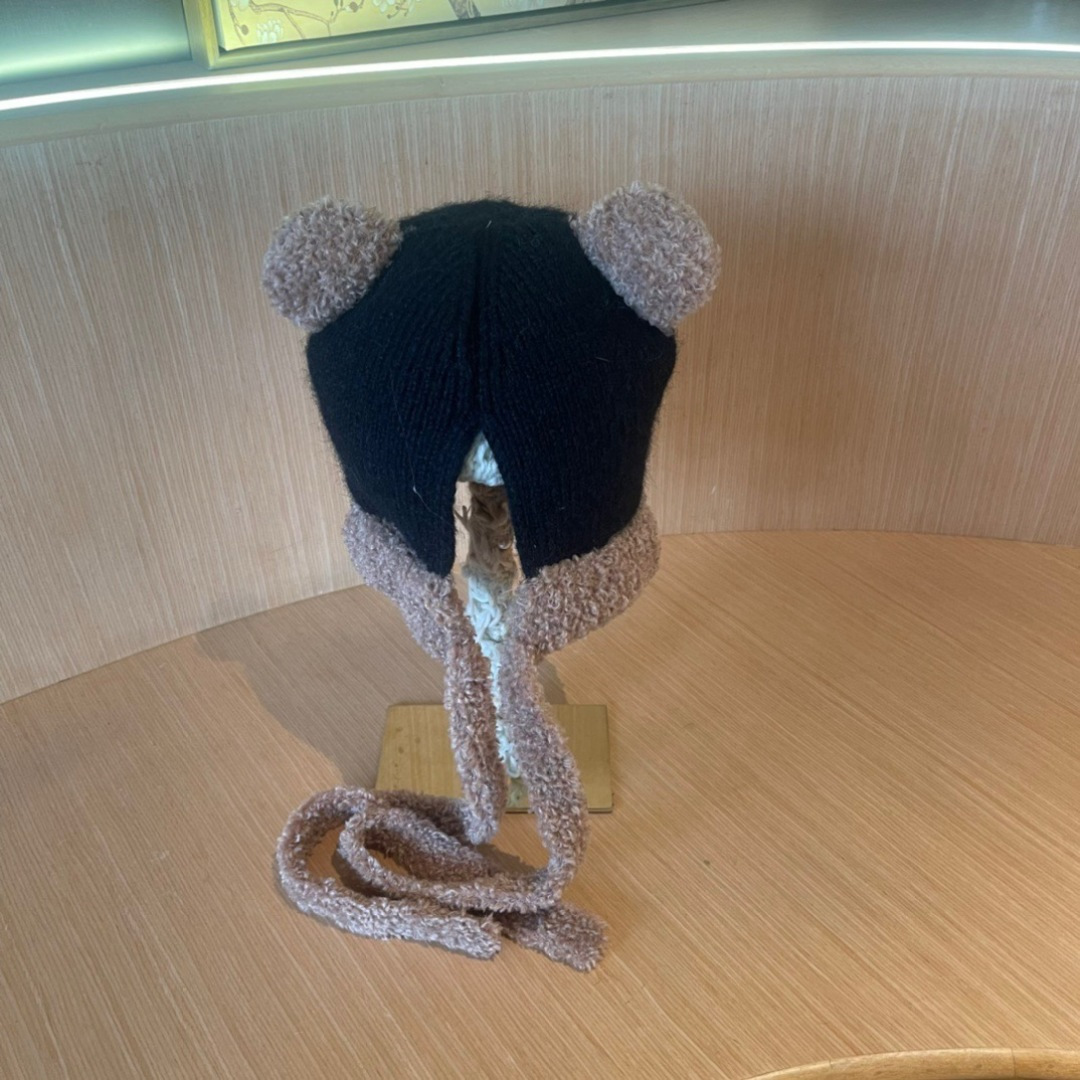 【MONCLER蒙口】针织帽子女2025冬加厚加绒保暖雷锋帽骑车防寒毛线帽潮