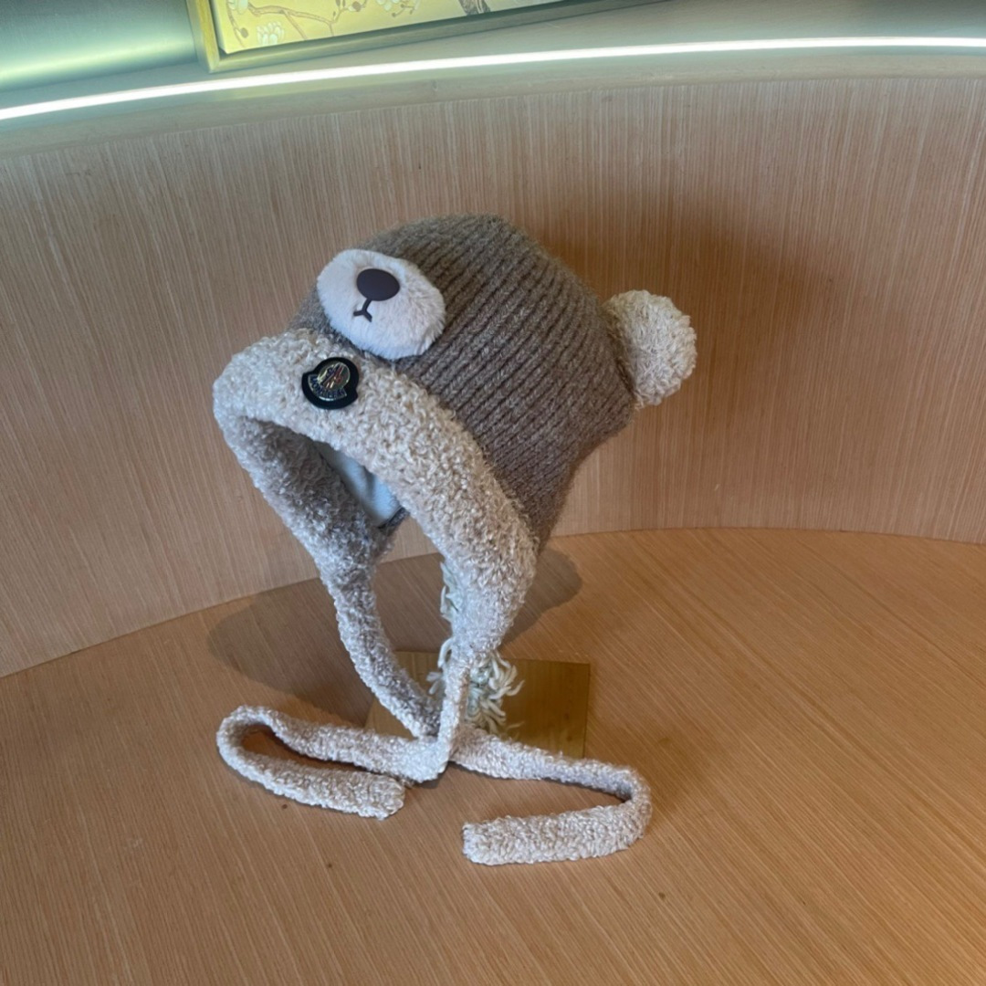 【MONCLER蒙口】针织帽子女2025冬加厚加绒保暖雷锋帽骑车防寒毛线帽潮