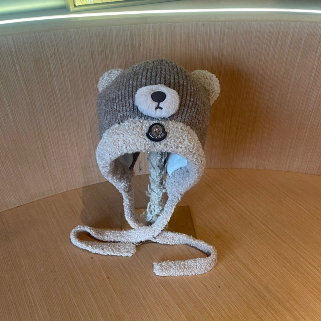 【MONCLER蒙口】针织帽子女2025冬加厚加绒保暖雷锋帽骑车防寒毛线帽潮