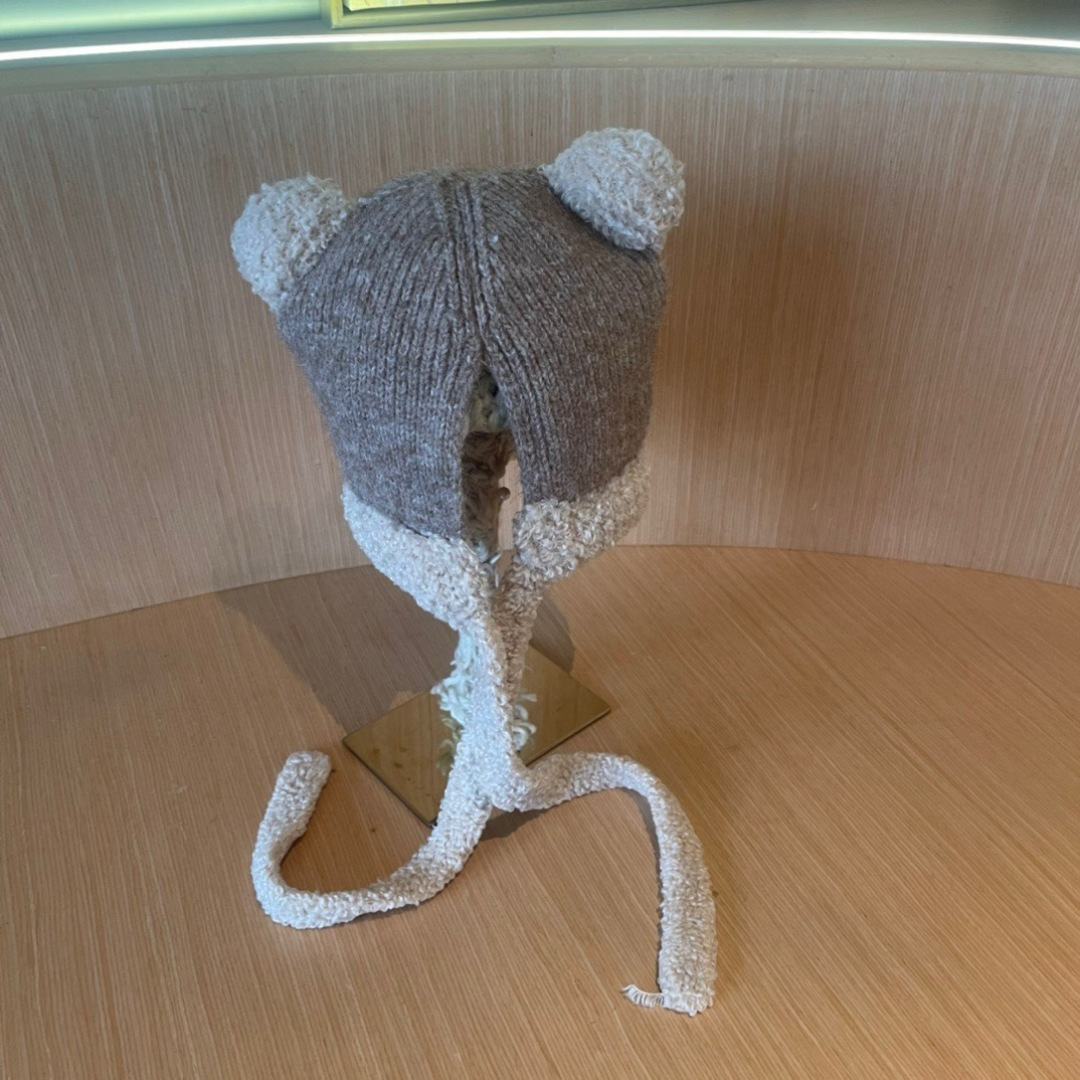 【MONCLER蒙口】针织帽子女2025冬加厚加绒保暖雷锋帽骑车防寒毛线帽潮