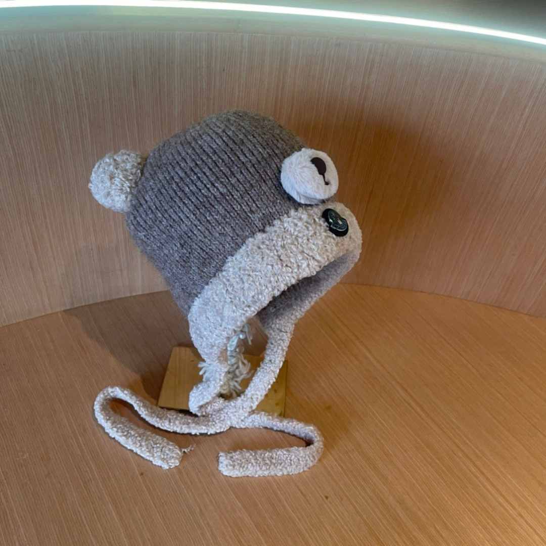 【MONCLER蒙口】针织帽子女2025冬加厚加绒保暖雷锋帽骑车防寒毛线帽潮