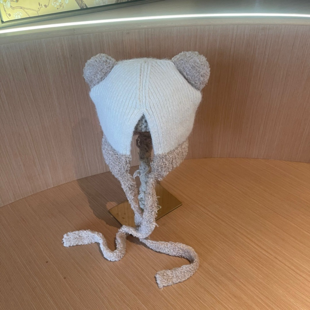 【MONCLER蒙口】针织帽子女2025冬加厚加绒保暖雷锋帽骑车防寒毛线帽潮