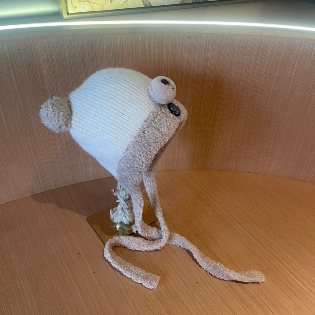 【MONCLER蒙口】针织帽子女2025冬加厚加绒保暖雷锋帽骑车防寒毛线帽潮