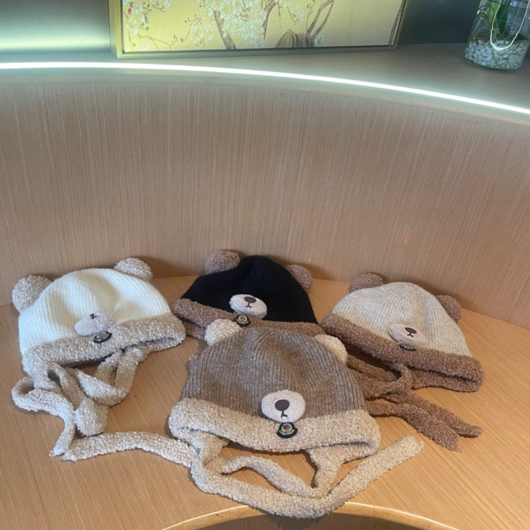 【MONCLER蒙口】针织帽子女2025冬加厚加绒保暖雷锋帽骑车防寒毛线帽潮