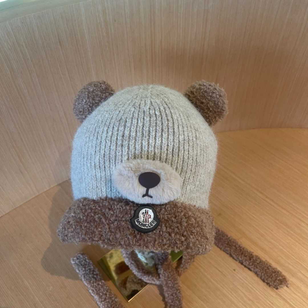 【MONCLER蒙口】针织帽子女2025冬加厚加绒保暖雷锋帽骑车防寒毛线帽潮