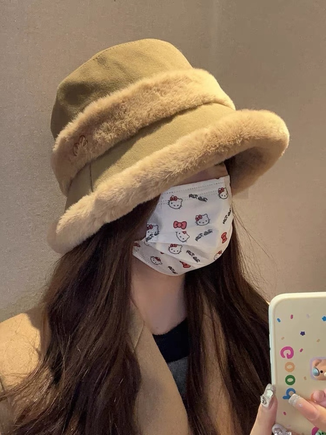 Dior迪奥2025秋冬款加厚羊羔毛渔夫帽子女休闲百搭显瘦平顶帽时尚盆帽