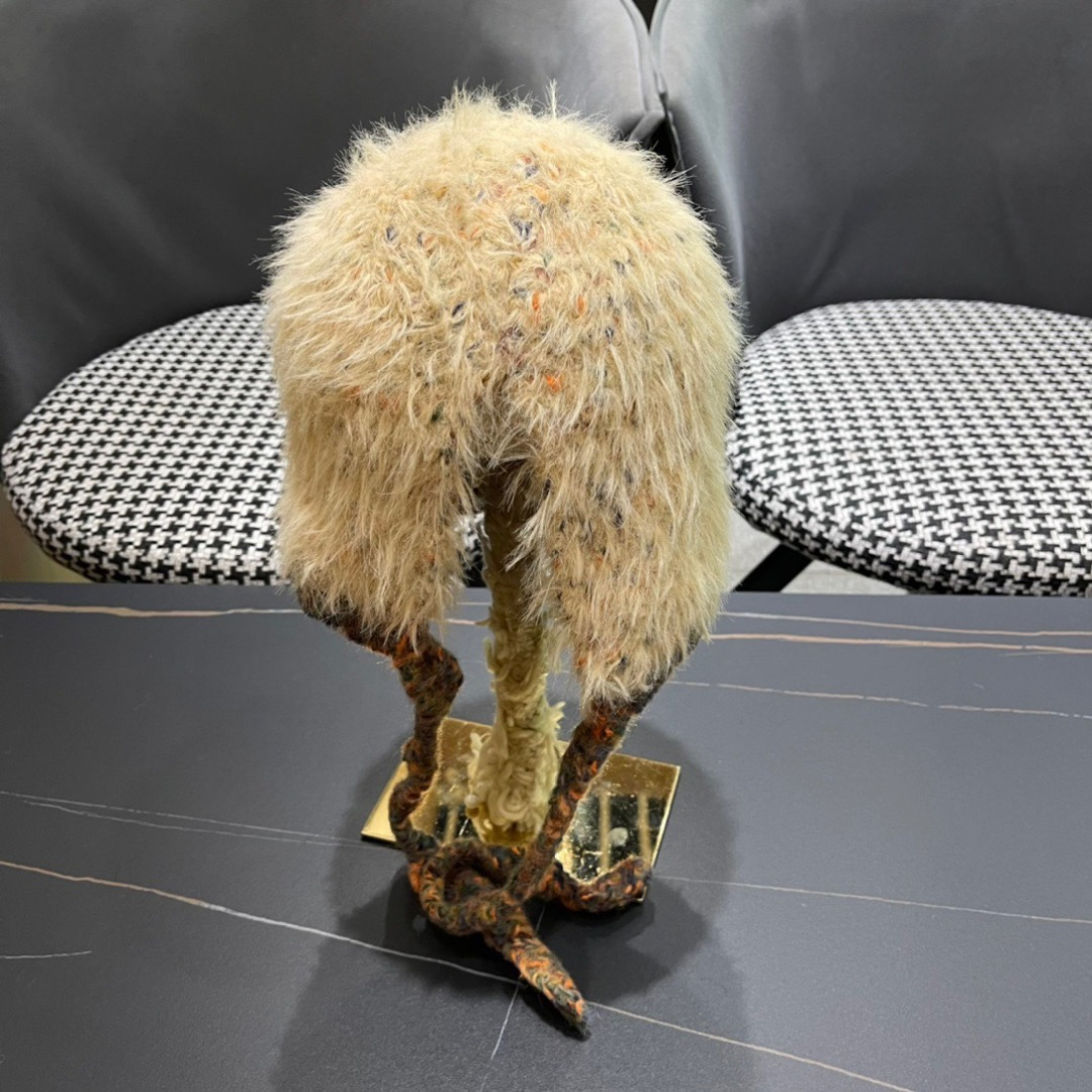 蒙口moncler2025新款毛绒布日系甜美可爱护其拼色保暖毛线针织帽女