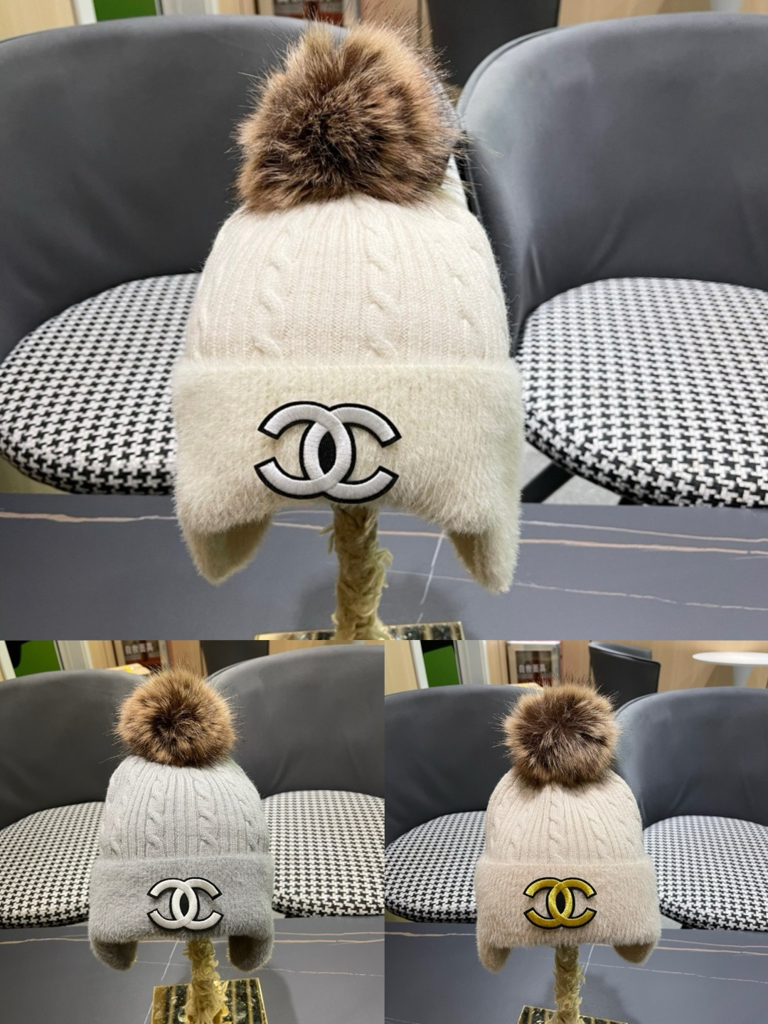 Chanel香奈儿针织毛线帽护耳保暖帽