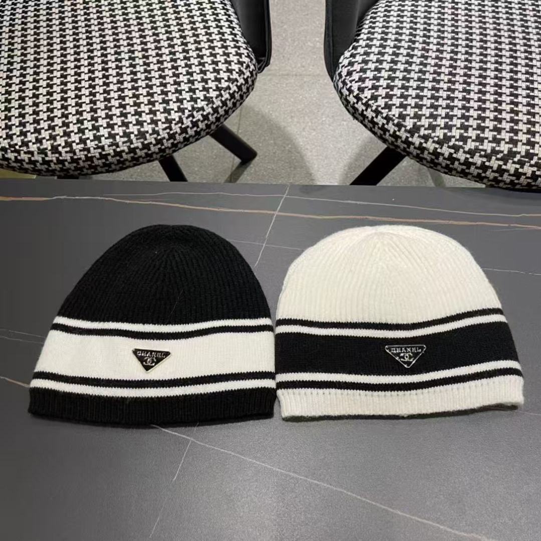 Chanel香奈儿2024秋冬针织渔夫帽盆帽时尚百搭保暖冷帽显脸小毛线帽冬季新款