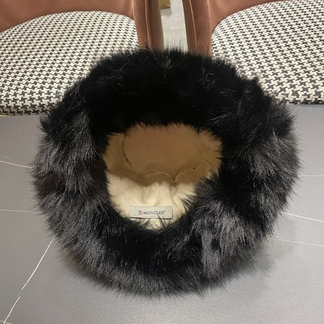 蒙囗MONCLER N 秋冬日系网红豹纹毛绒渔夫帽女保暖东北蒙古帽显脸小帽潮