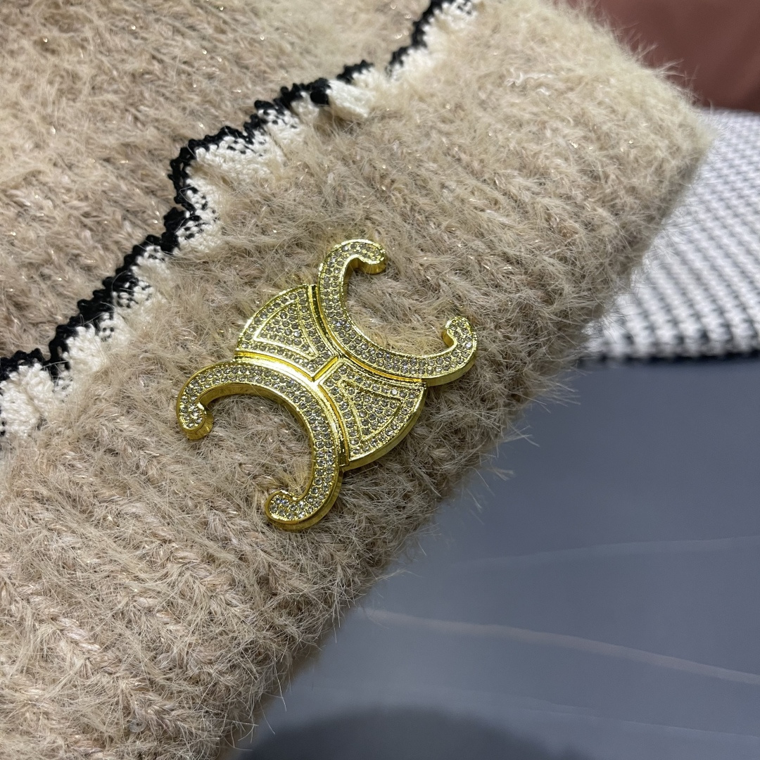 Celine赛琳可爱套头帽子女秋冬日系时尚针织帽保暖护耳毛线帽2025新款