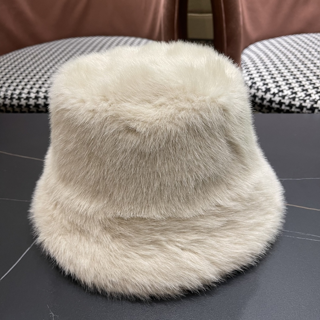 lv路易威登毛绒渔夫帽女2025新款秋冬大头围帽子显脸小帽潮