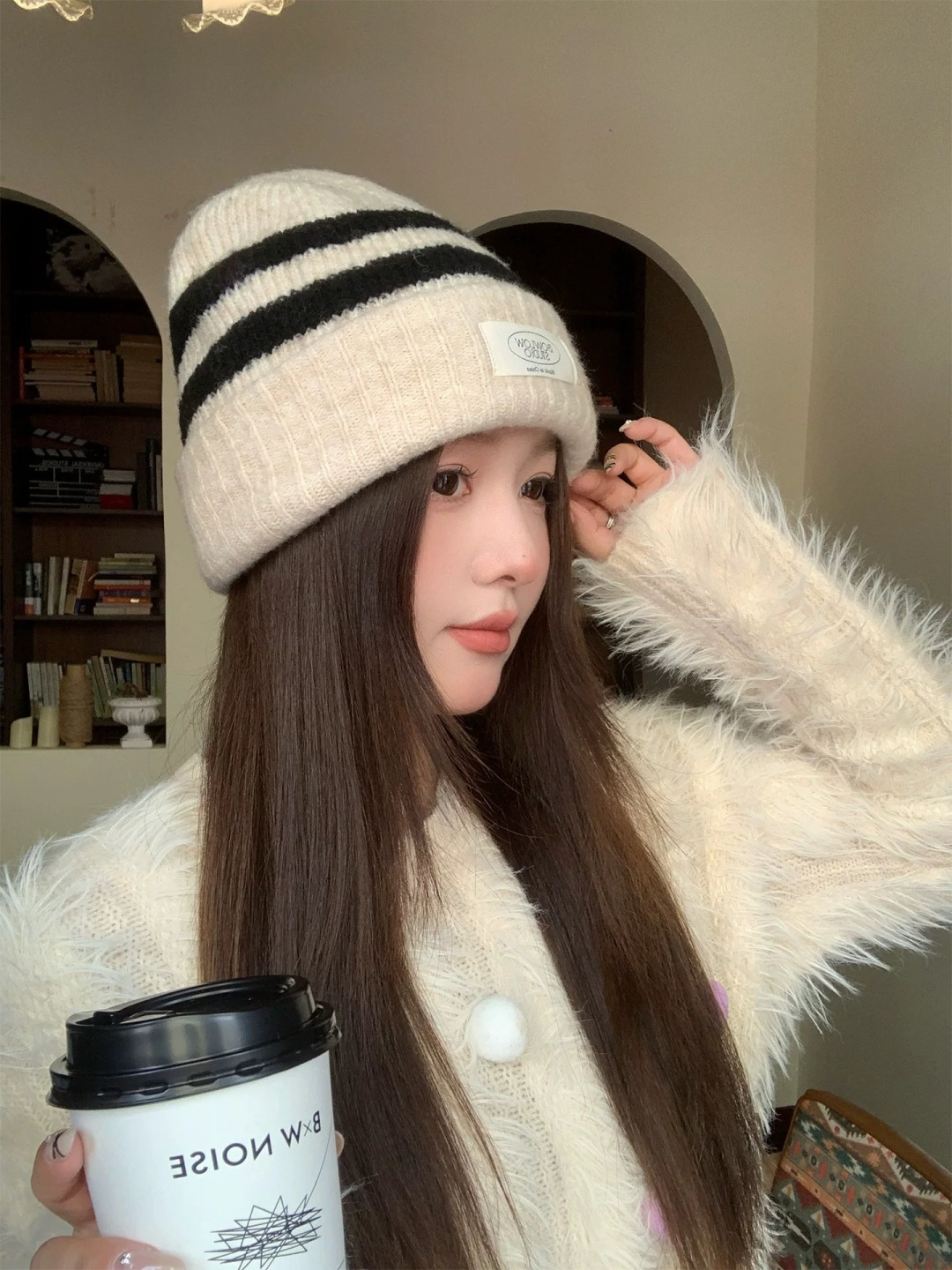 NO:553145,Dior Korean striped simple woolen hat for women 2025 new autumn and winter anti-cold face small cold hat big head circumference knitted hat hat fisherman hat baseball cap knitted hat, hat, dior, dior, espadrilles, hats19860909迪奥Dior 韩系条纹简约毛线帽女2025新款秋冬防 寒显脸小冷帽大头围针织帽子帽子渔夫帽棒球帽针织帽,帽子,dior,dior,espadrilles,hats,hat