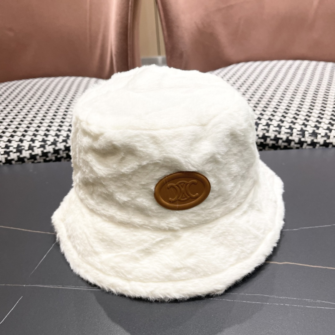 【CELINE赛琳】新款秋冬毛绒绒小桶帽渔夫帽，出街单品