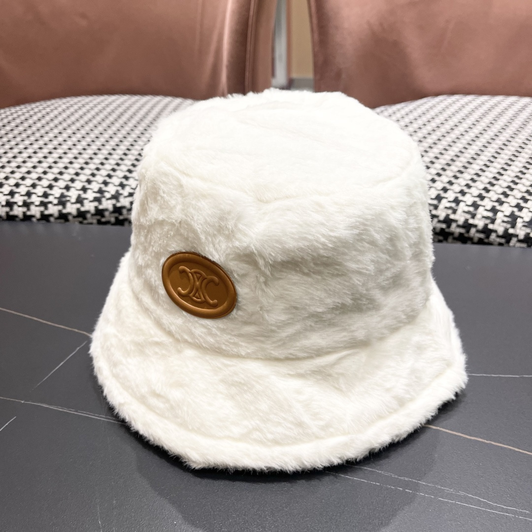 【CELINE赛琳】新款秋冬毛绒绒小桶帽渔夫帽，出街单品