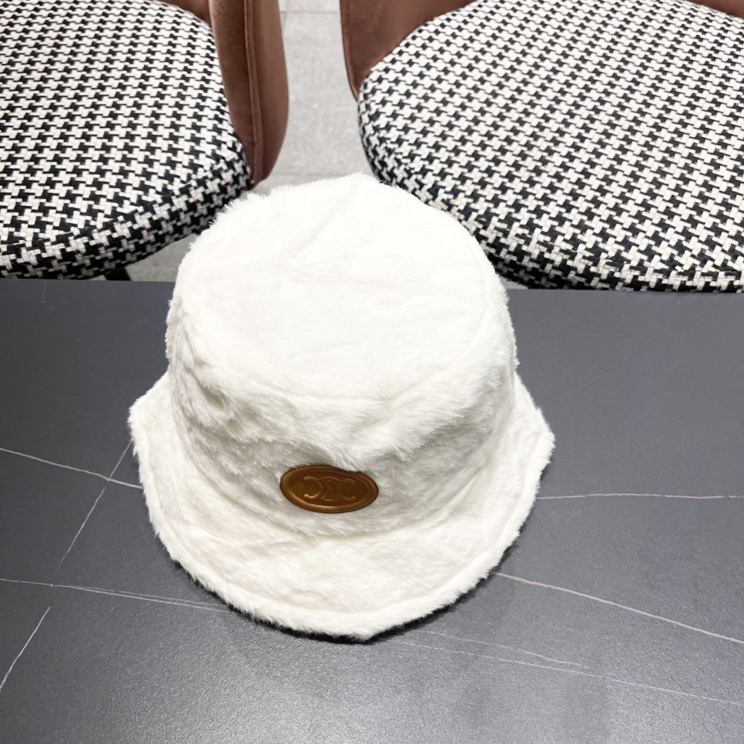 【CELINE赛琳】新款秋冬毛绒绒小桶帽渔夫帽，出街单品