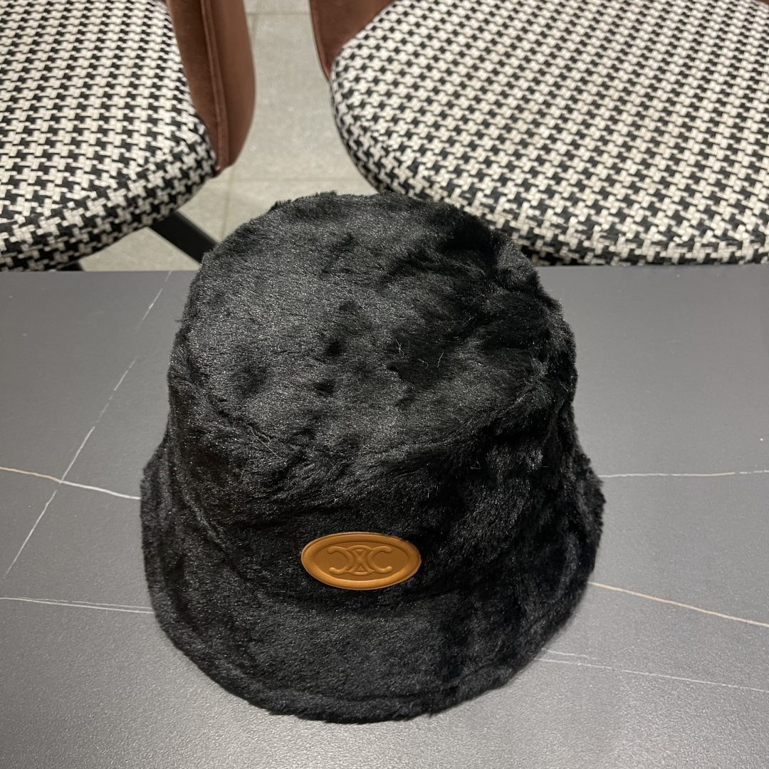 【CELINE赛琳】新款秋冬毛绒绒小桶帽渔夫帽，出街单品