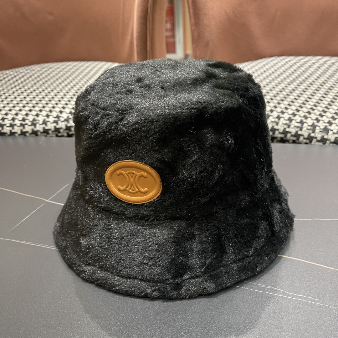 【CELINE赛琳】新款秋冬毛绒绒小桶帽渔夫帽，出街单品