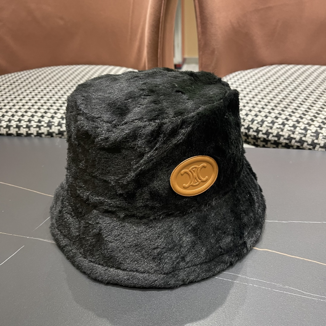 【CELINE赛琳】新款秋冬毛绒绒小桶帽渔夫帽，出街单品