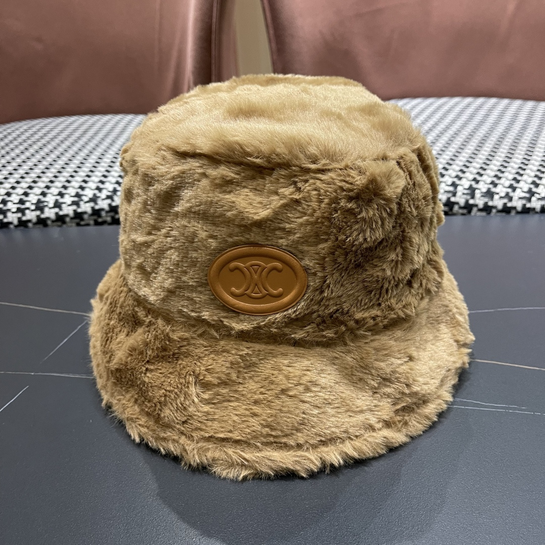 【CELINE赛琳】新款秋冬毛绒绒小桶帽渔夫帽，出街单品