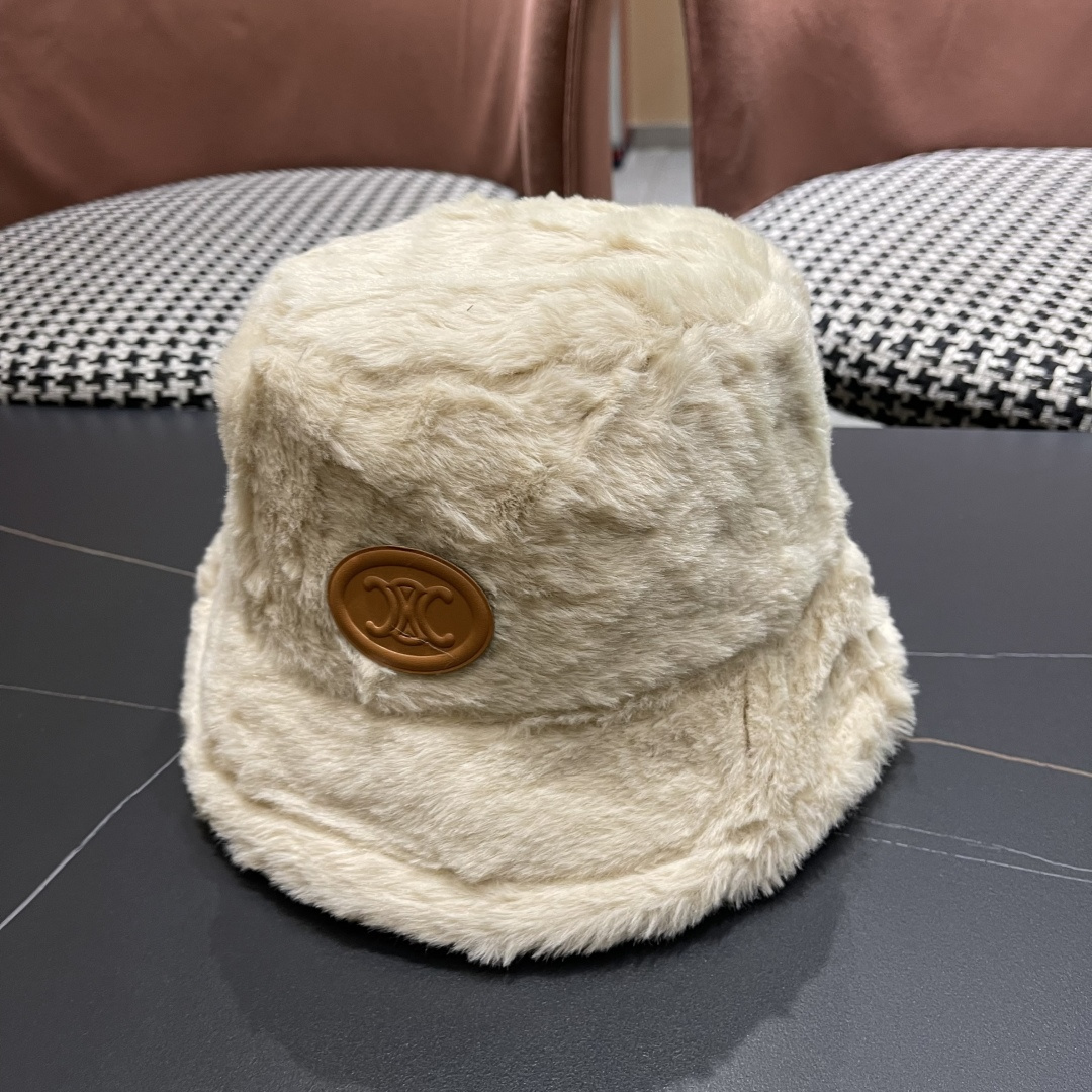 【CELINE赛琳】新款秋冬毛绒绒小桶帽渔夫帽，出街单品
