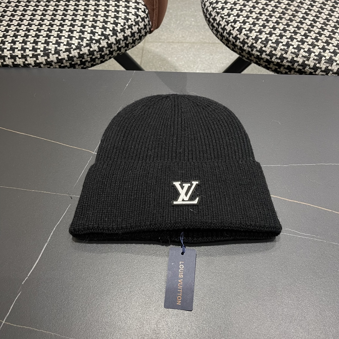 lv路易威登 纯色基础款针织帽男韩版休闲百搭学生情侣冷帽女秋冬保暖毛线帽子