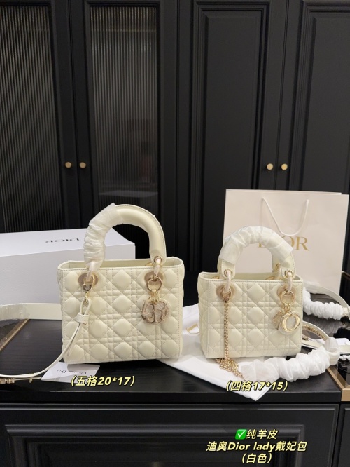 Dior Lady White Lambskin Bag, Chic Enamel Clasp, Hand & Crossbody Carry 1 Dior Lady White Lambskin Bag, Chic Enamel Clasp, Hand & Crossbody Carry