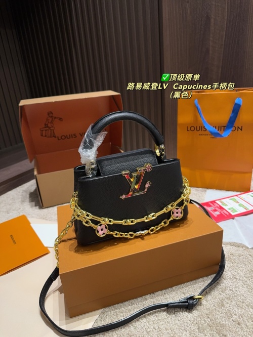 Bolso de Mano Louis Vuitton Capucines Mini en Cuero Taurillon Negro 15 Bolso de Mano Louis Vuitton Capucines Mini en Cuero Taurillon Negro