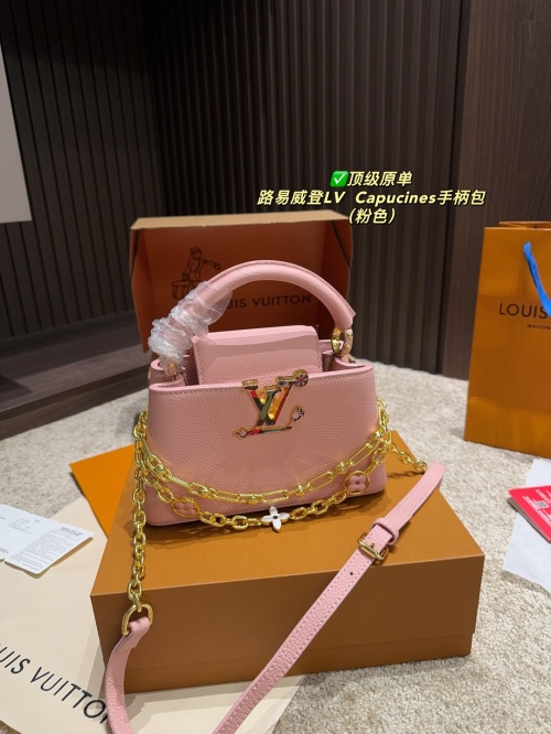 Louis Vuitton Capucines Mini Pink Taurillon Leather Top Handle Bag 1 Louis Vuitton Capucines Mini Pink Taurillon Leather Top Handle Bag