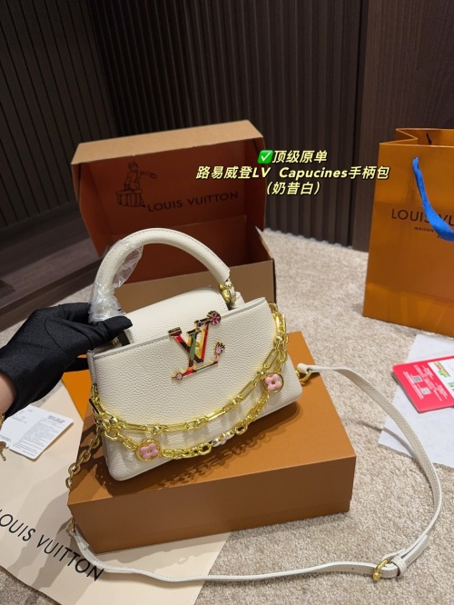 Louis Vuitton Capucines Mini Handle Bag - Taurillon Leather & Enamel Accents 1 Louis Vuitton Capucines Mini: Top-Handle Bag with Shoulder Strap