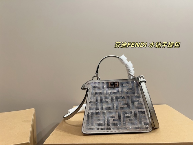 Fendi Peekaboo ISeeU Small Rhinestone Handbag, Elegant Top Handle Bag 1 Fendi Peekaboo ISeeU Small Rhinestone Handbag, Elegant Top Handle Bag