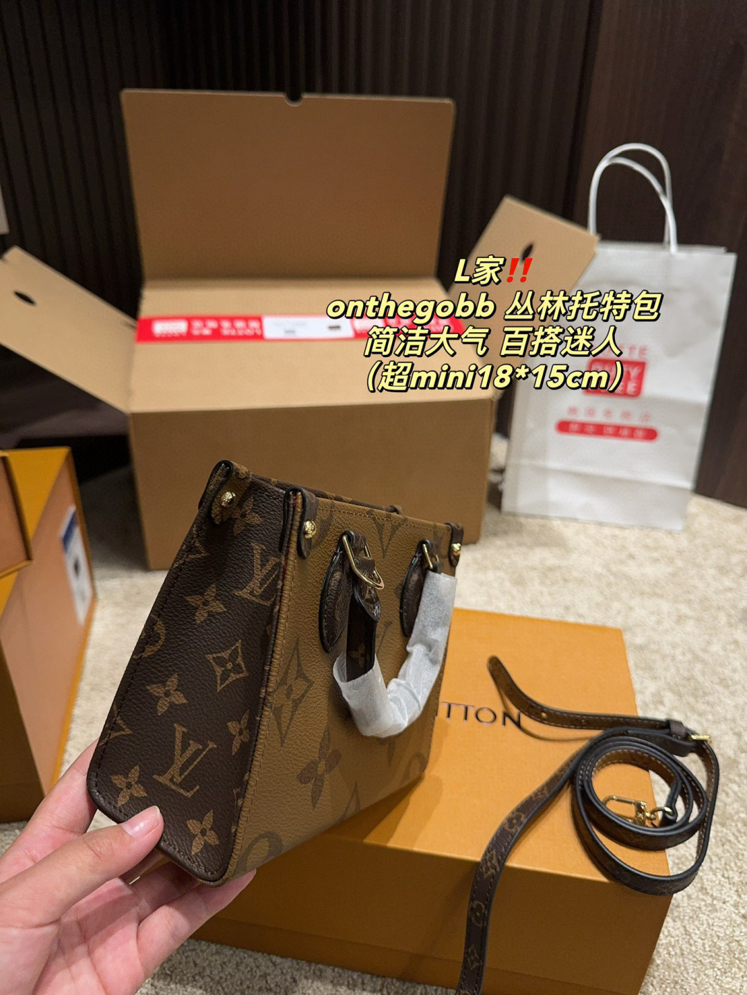 Louis Vuitton Onthego BB Bolso Tote de Lona con Correa Ancha, 18 x 15 cm 8 cmp i1748574930427 3671 0 7