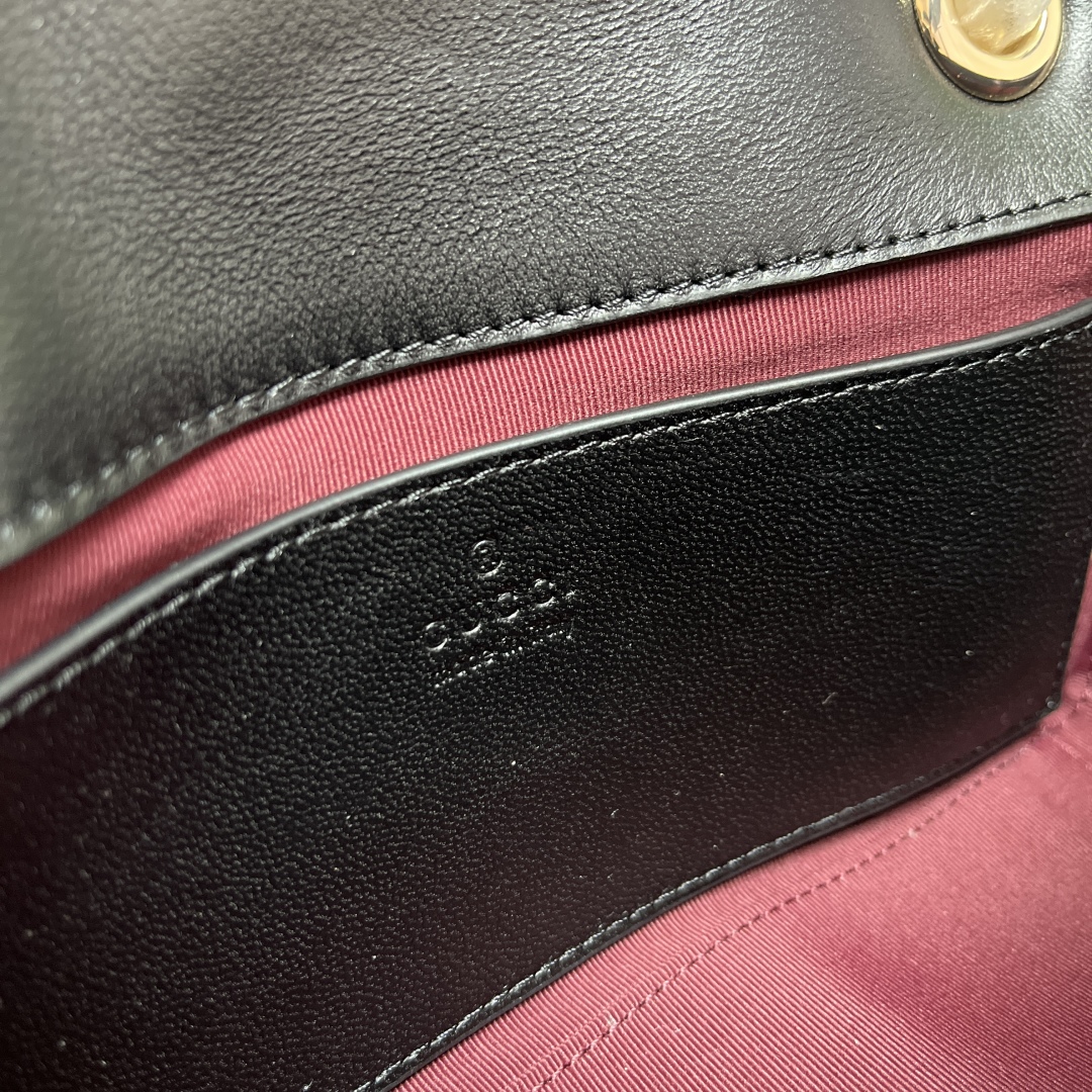 Gucci Marmont Leather Shoulder Bag - Black, W22xH12.5xD6cm 10 cmp i1747160427795 3100 0 8