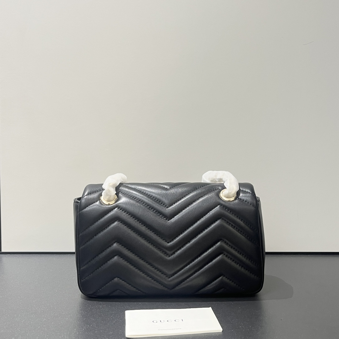 Gucci Marmont Leather Shoulder Bag - Black, W22xH12.5xD6cm 4 cmp i1748447331971 5511 0 4