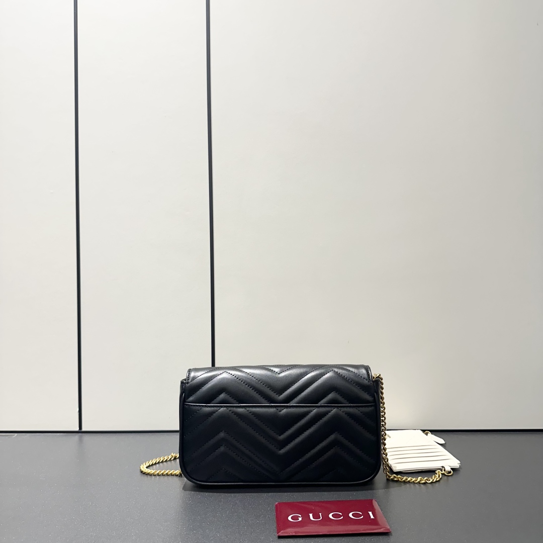 Gucci Marmont Mini Chain Bag with Card Holder, Black Leather Shoulder Bag 3 cmp i1755428966459 2745 0 2