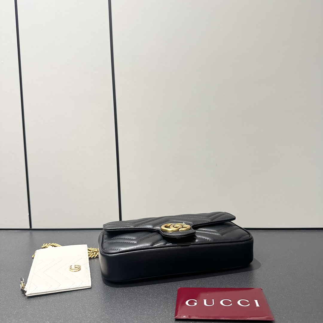 Gucci Marmont Mini Chain Bag with Card Holder, Black Leather Shoulder Bag 5 cmp i1755428966460 8352 0 4
