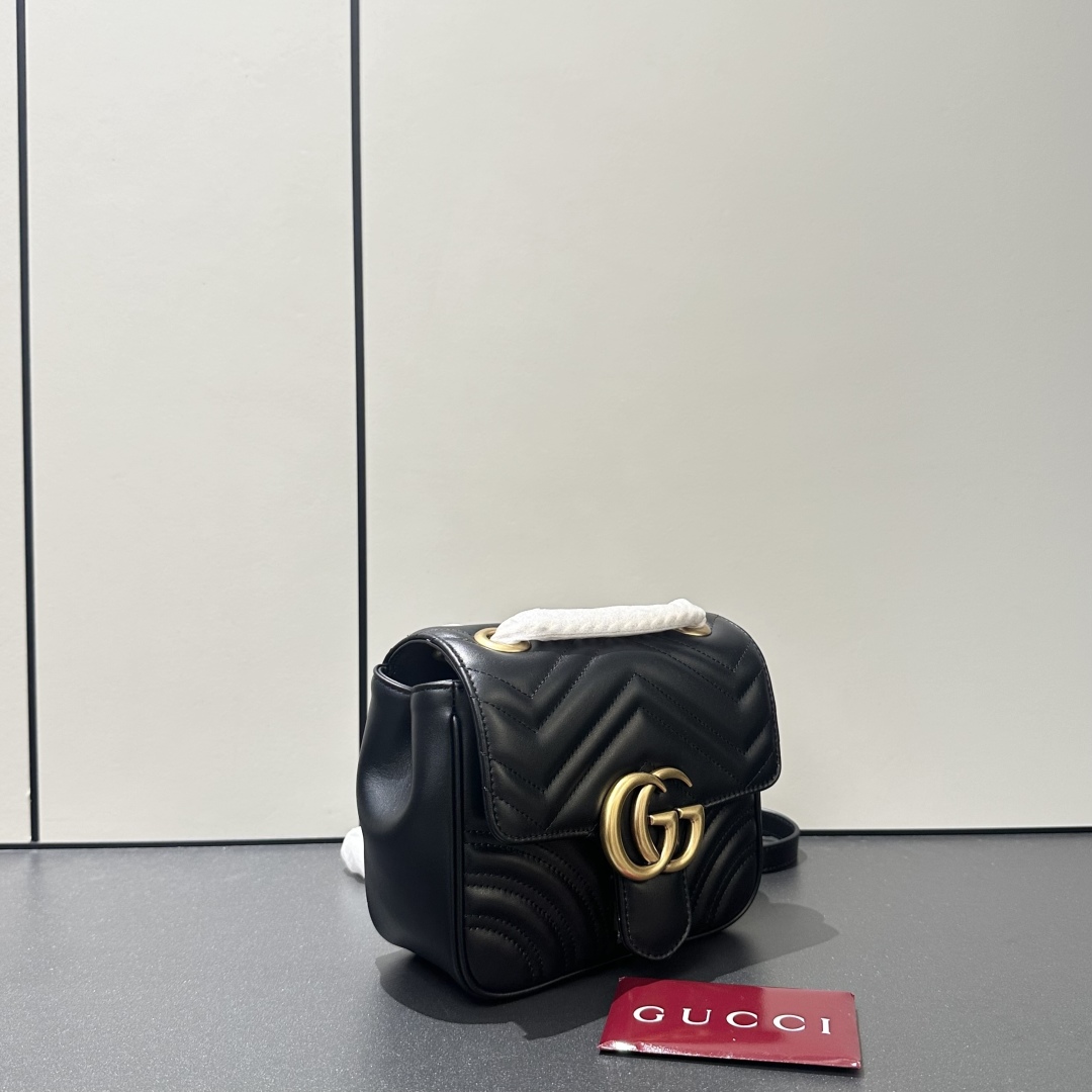 Gucci GG Marmont Mini Shoulder Bag - Black Leather, Gold Hardware 3 cmp i1757475946731 5256 0 1