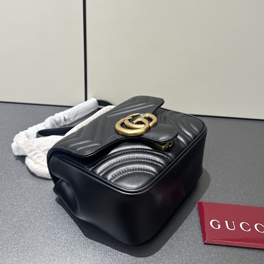 Gucci GG Marmont Mini Shoulder Bag - Black Leather, Gold Hardware 8 cmp i1757475946732 1861 0 6