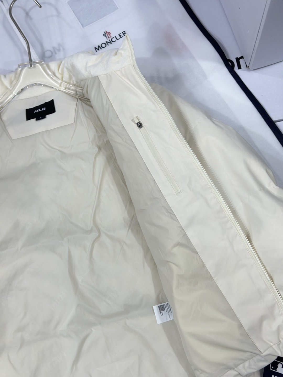 MLB Small Label Puff Down Jacket Milk WhiteSize: XS S M L XL XXL - Clothes 7