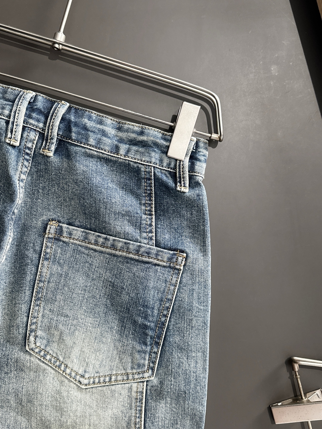 Original Single-Explosive Jeans: Super Customized Heavy Engineering for Summer Style, Sizes 29-38 - 图片 9